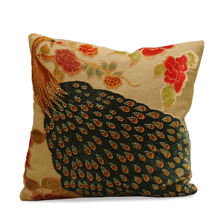 Peacock Pillow, Cream