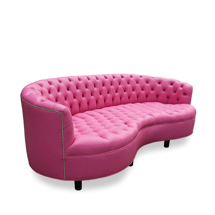 Magnolia 96" Leather Sofa, Fuchsia