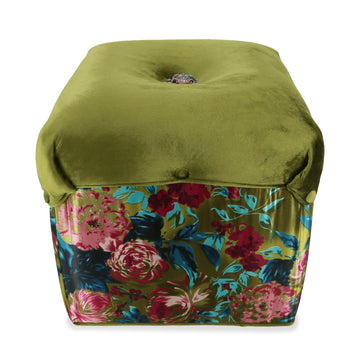 Spring Jewels Ottoman, Moss
