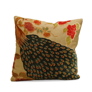Peacock Pillow, Cream