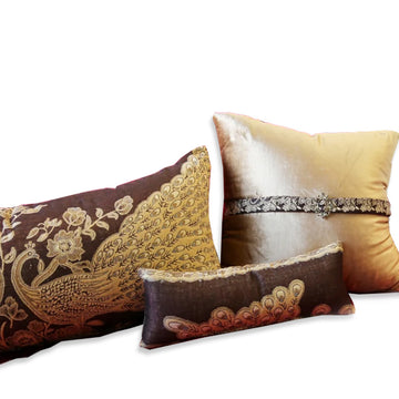 Peacock 5 PC. Pillow Set, Brown
