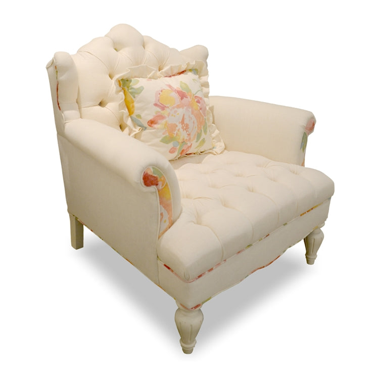 Seaside Floral Linen Chair