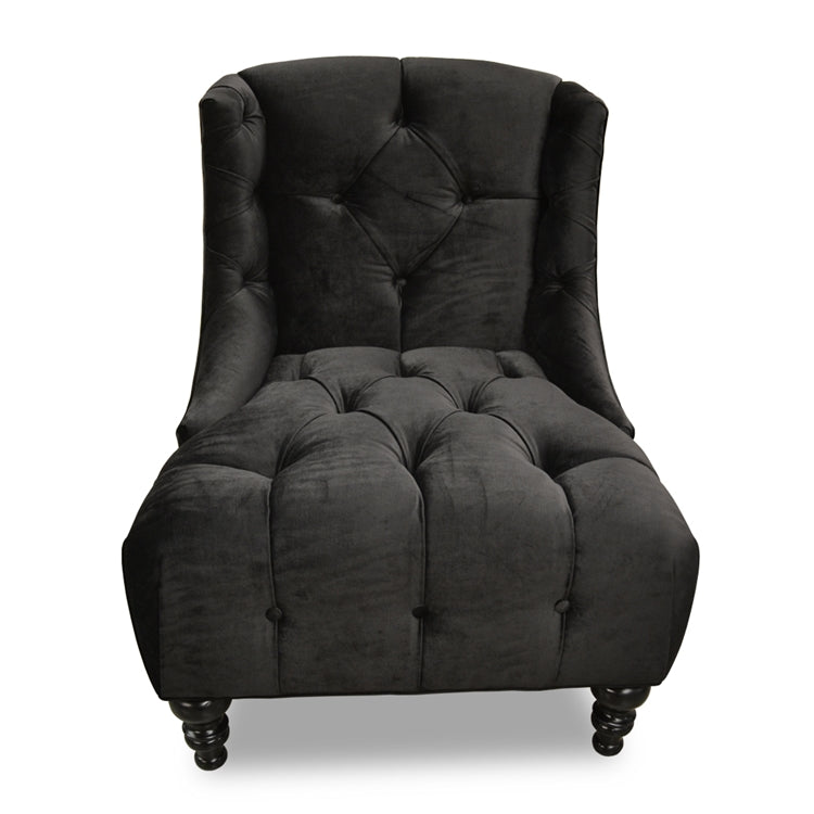 Regency Black Velvet Chair