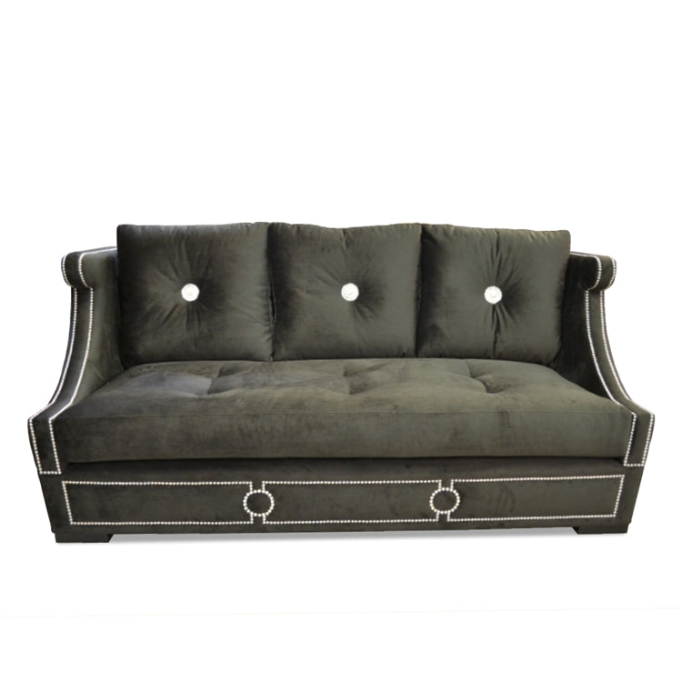 Drake Black Velvet Sofa