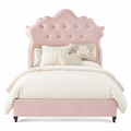Light Pink Upholstered Bed Custom Upholstery