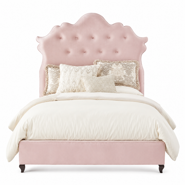 Light Pink Upholstered Bed Custom Upholstery