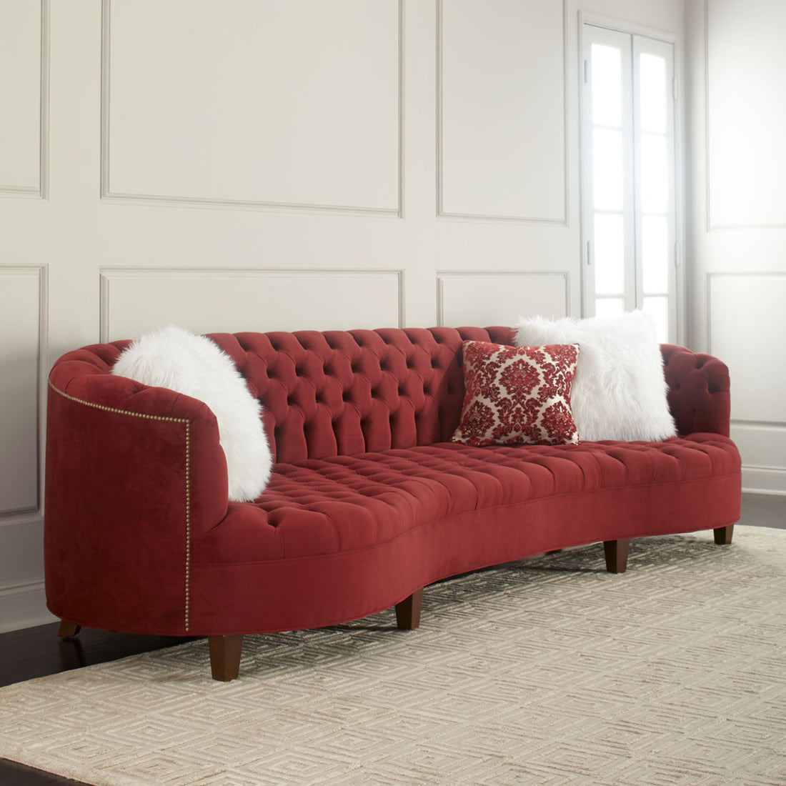 Vaughn Tufted Sofa, Berry