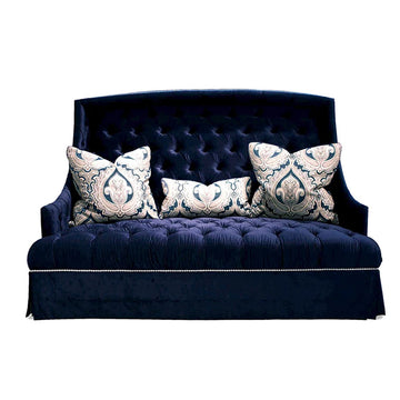 Deuce Navy Tufted Sofa