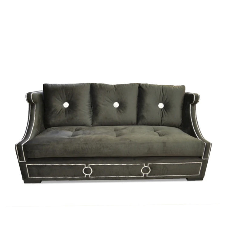 Drake Black Velvet Sofa