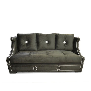 Drake Black Velvet Sofa