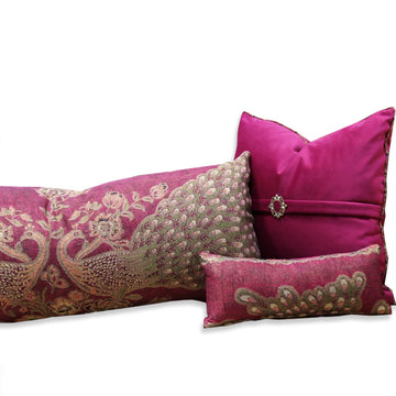 Peacock 5 PC. Pillow Set, Fuchsia