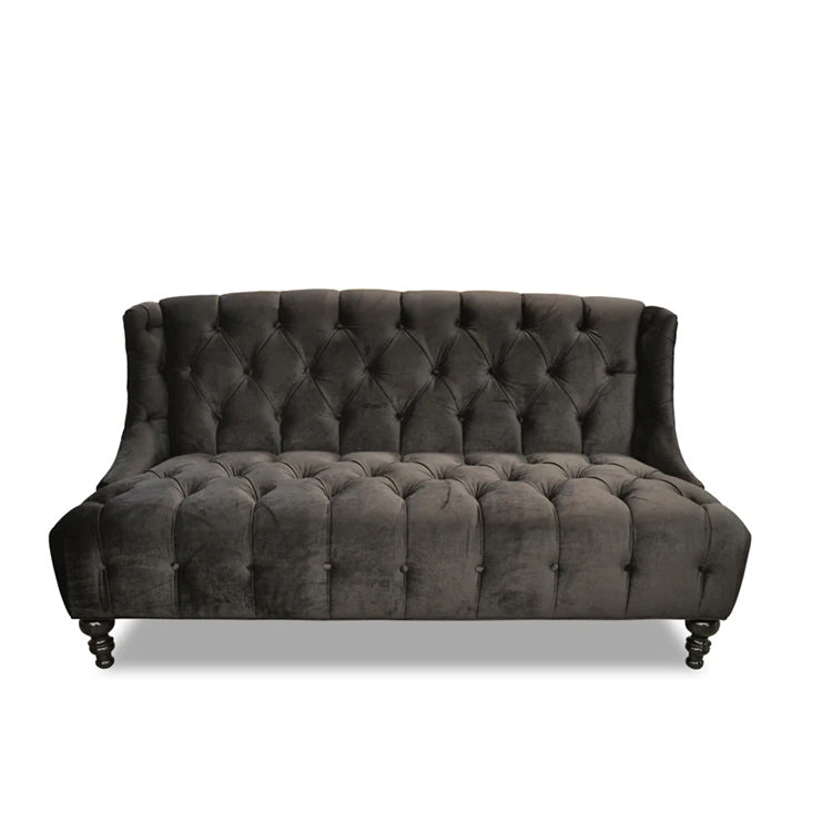 Regency Black Tufted Sofa