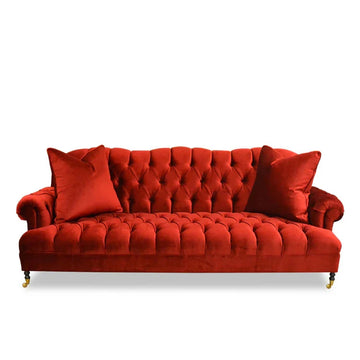 Smith Red Velvet Sofa