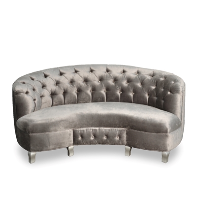 Baby Jayne Grey Tufted Sofa