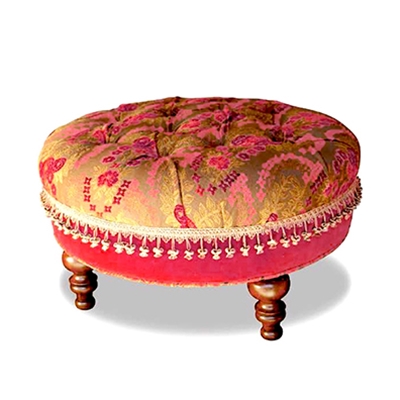 Haute House Home | Ottomans and Benches | Round Tufted Ottoman