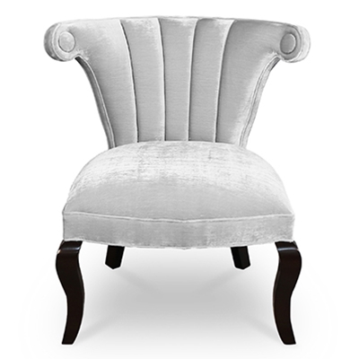 Kyle Channel Chair - Silver Velvet Channeled Chair - HauteHouseHome.com