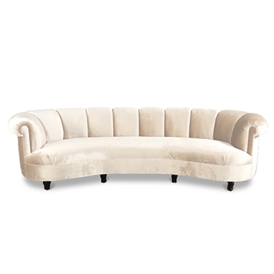 Audrey Cream Channel Curved Sofa