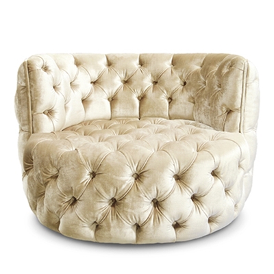 Rockwell Swivel Chair - Shimmer Soleil Velvet - HauteHouseHome.com