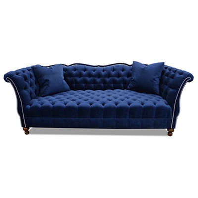 Gigi Navy Blue Velvet Tufted Sofa