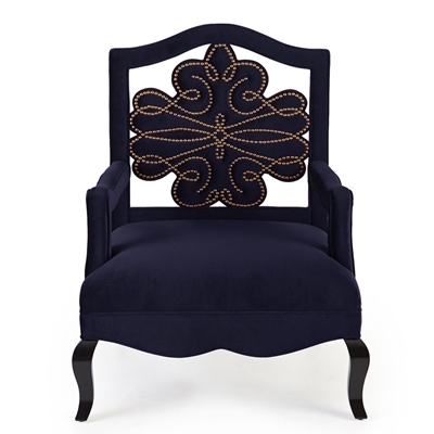 Gomez Navy Velvet Chair