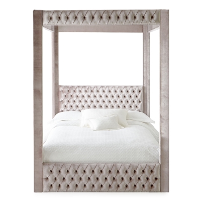 Astrid Shimmer Amethyst Velvet Canopy Bed