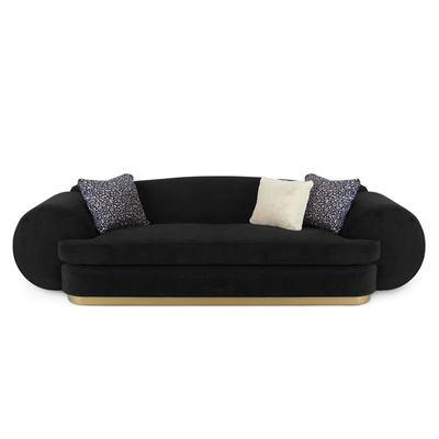 Bianca Black Velvet Modern Sofa