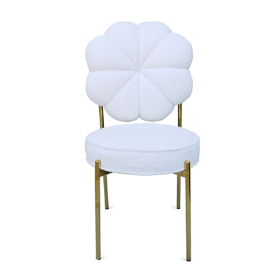 Mushroom Off-White Boucle Channeled Chair