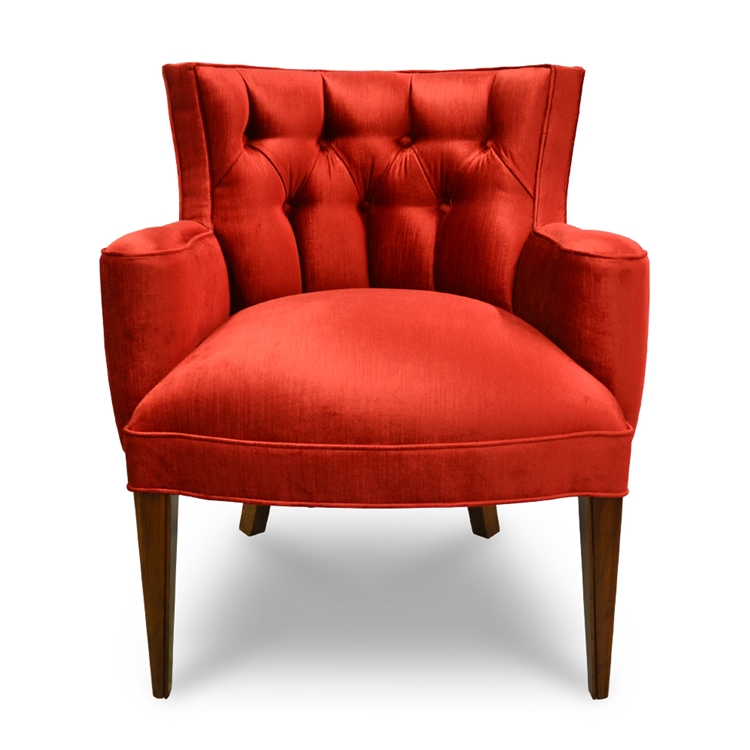 Tiffany Damask Chair - Red Velvet - Haute House Home