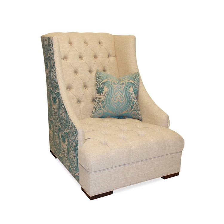 Modern Tufted Natural Linen Chair - Glamorous Furniture