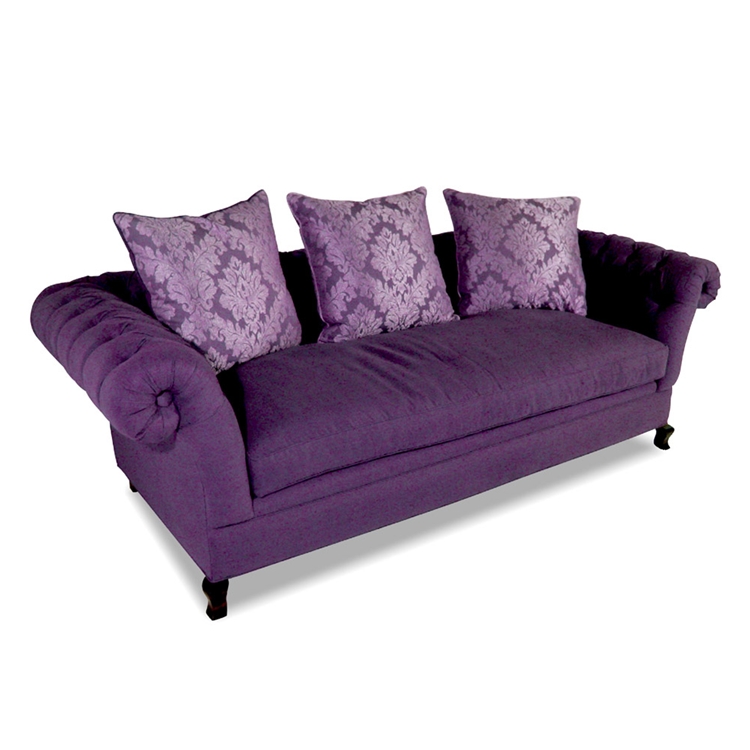 Baton Rouge Tufted Purple Fabric Sofa