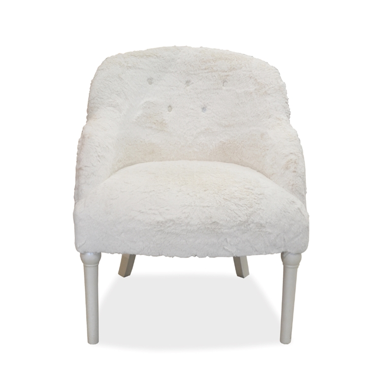 Cotton Candy White Faux Fur Chair