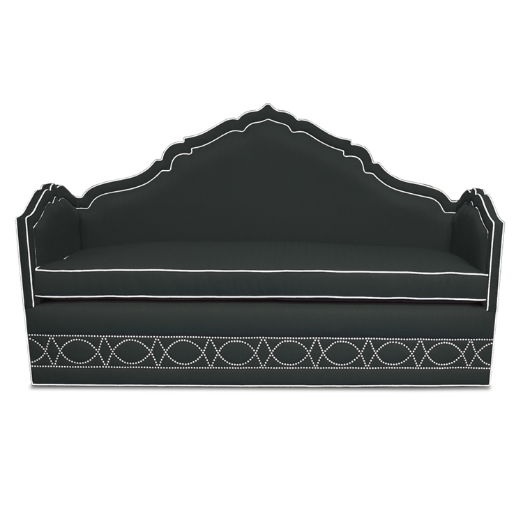 Klein Decorative Black Chenille Sofa