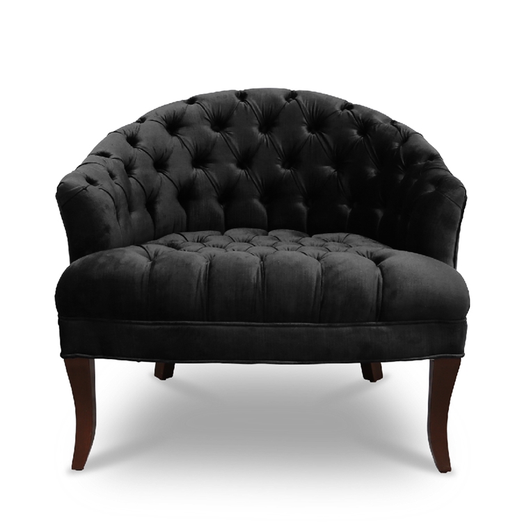 Swoon Chair - Black Velvet Tufted Chair - HauteHouseHome.com