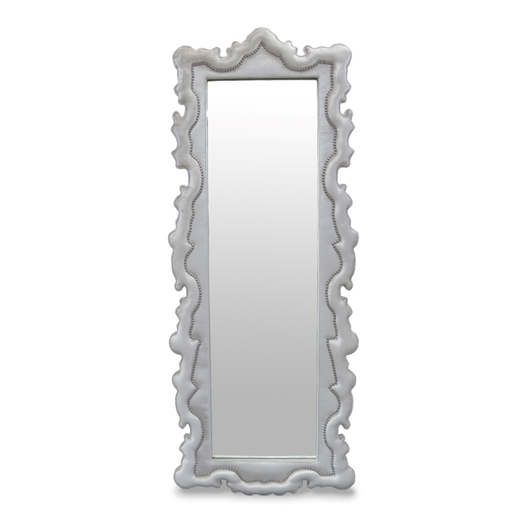 Thebes Floor Petite Silver Velvet Mirror