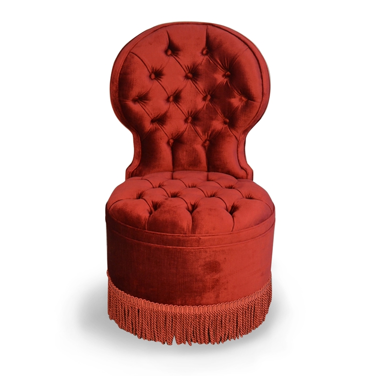 Garden Tufted Red Velvet Dining Chair