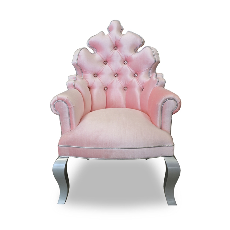 Baby Isabella Pink Velvet Chair